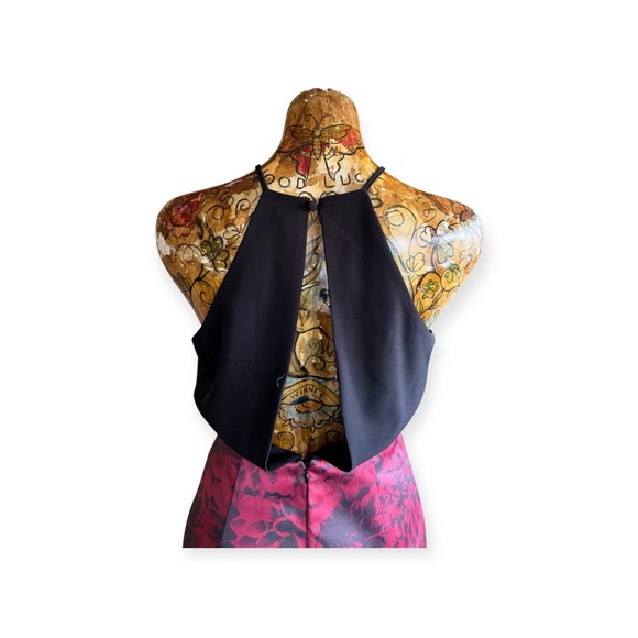 NBD black & pink mini floral dress small party cocktail summer - Picture 5 of 11